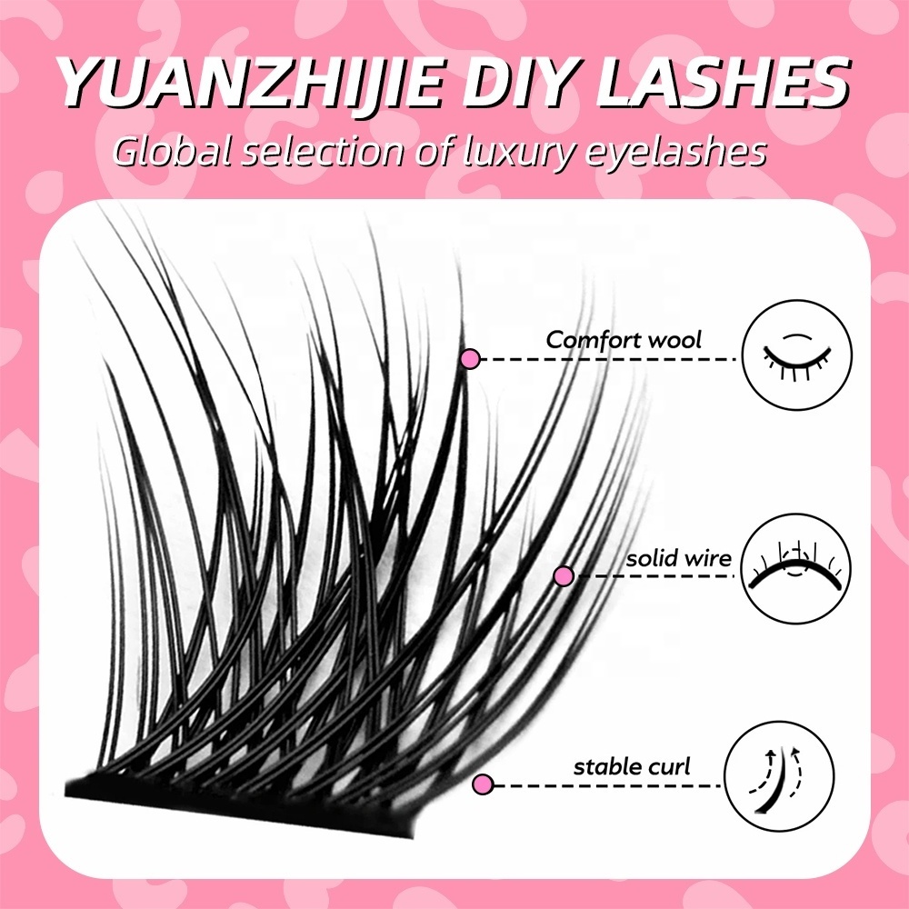 YUANZHIJIE 30D 40D 50D D Curl DIY Lash Extension Kit Waterproof Lash Bond&Seal and Eyelash Tweezers for Daily Makeup Use