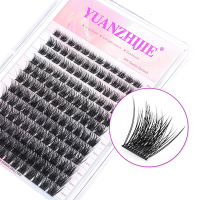 MASSCAKU DIY Cluster Eyelash Extension Wispy Lashes Fluffy Individual Premade fans 0.07 Russian Volume Mink Bundle Lashes Makeup