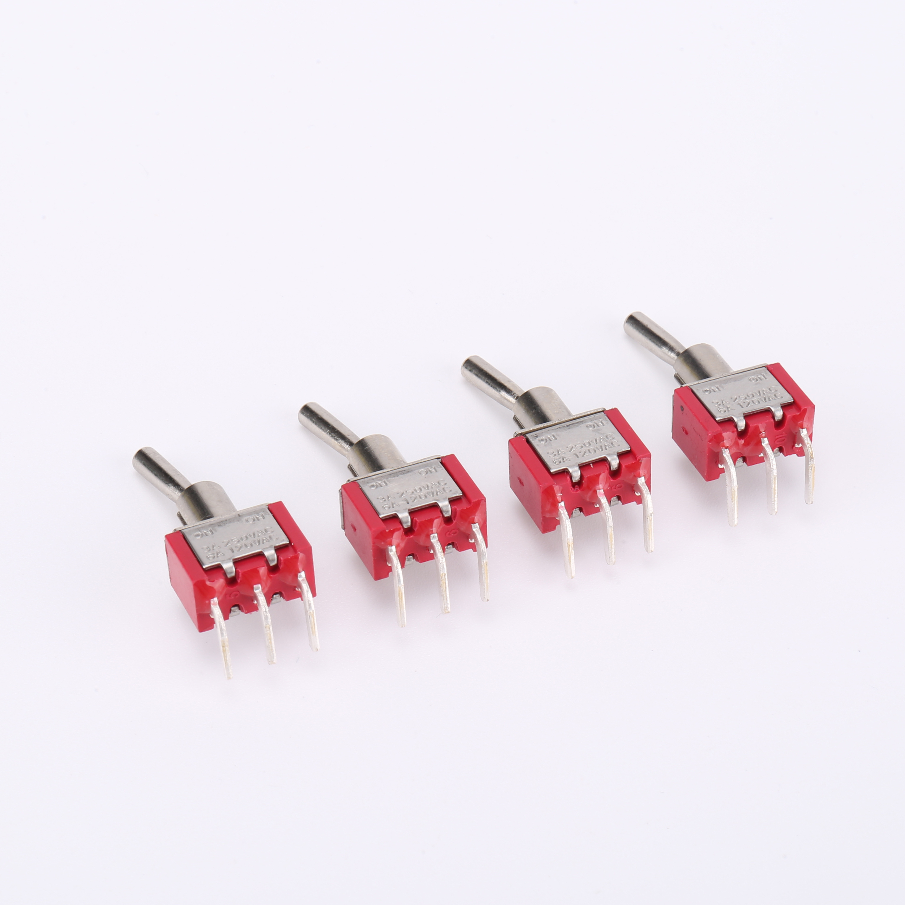 CNLEDA MTS-102 MTS-102C3 ON ON 6MM Right bent foot 3A/6A 250VAC/120VAC 3 Way 3Pin 2 Position Toggle Switches