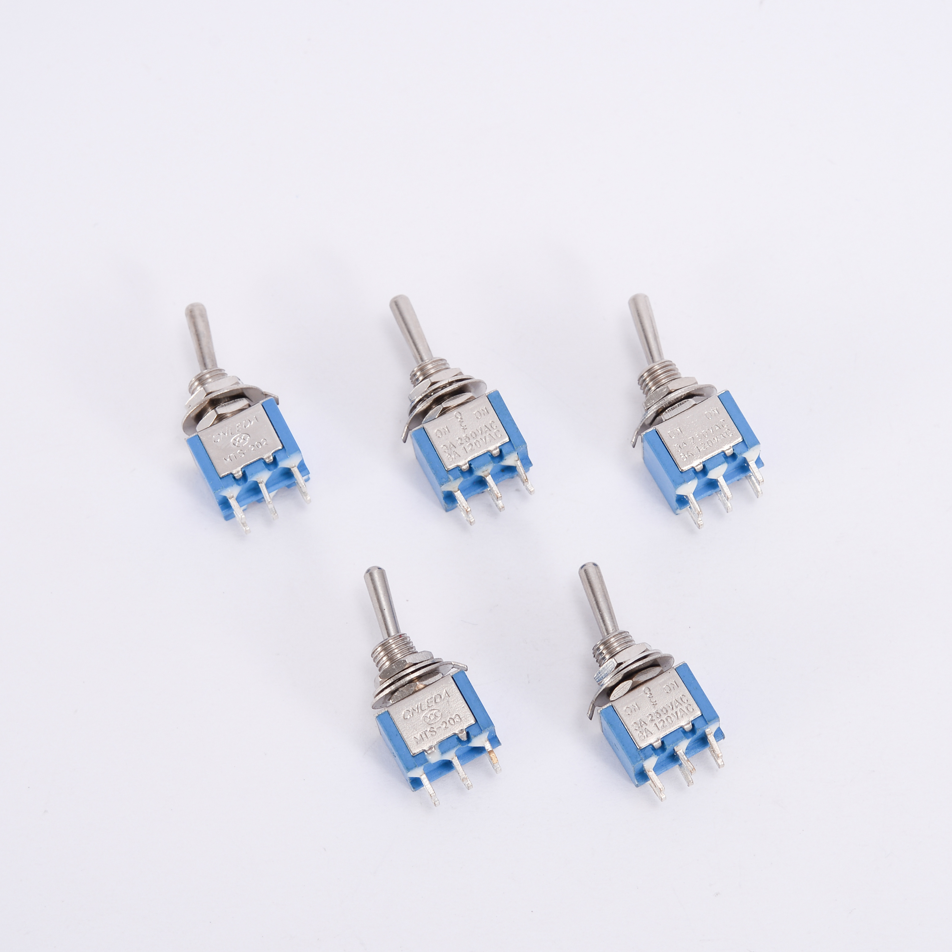 CNLEDA MTS-223 (ON)-OFF-(ON) 2A/5A 250Vac/125Vac Waterproof 6MM Mini DPDT 6Pin Toggle Switches