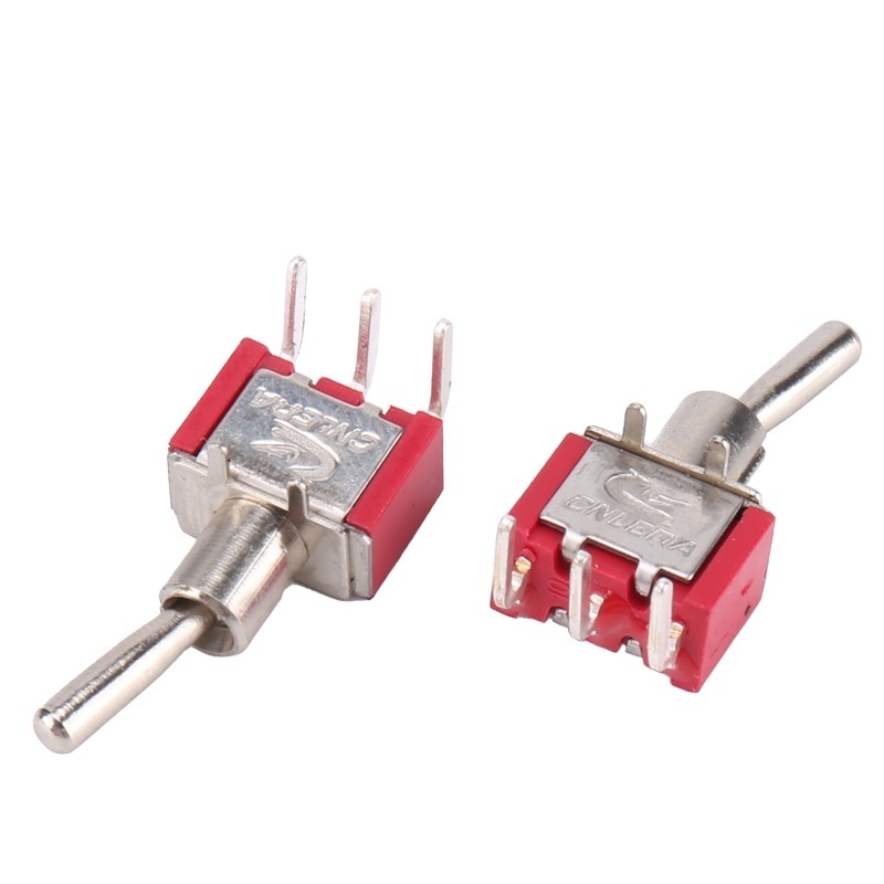 CNLEDA MTS-102 MTS-102C3 ON ON 6MM Right bent foot 3A/6A 250VAC/120VAC 3 Way 3Pin 2 Position Toggle Switches