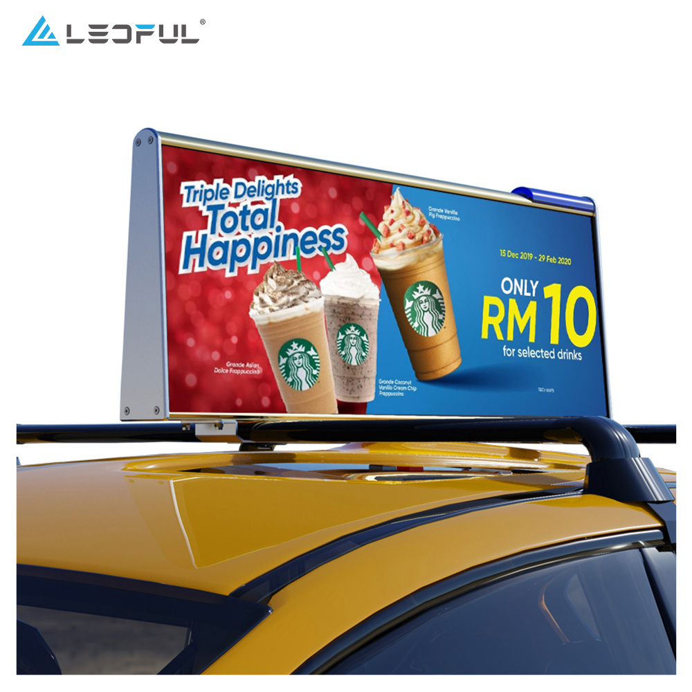 P5 Double Sided Full Color Taxi Roof LED Screen 3G 4G Wifi Taxi TOP LED Panel