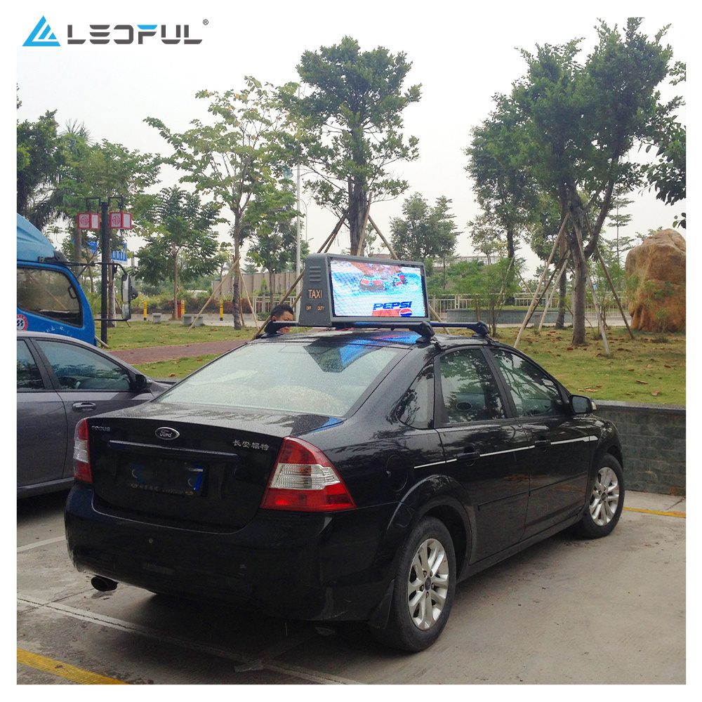 Programmable Digital Advertising LED Screen 960X320MM Outdoor Taxi Top LED Display