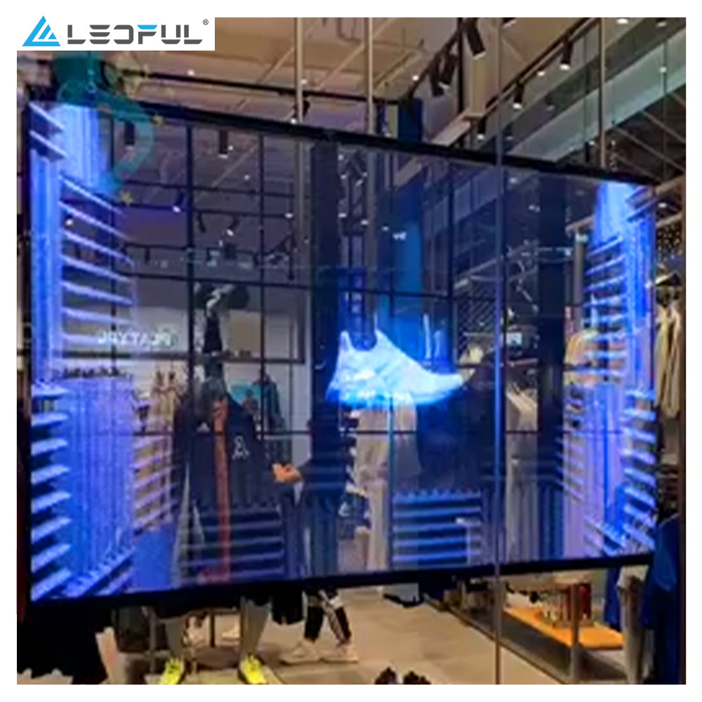 High Brightness P2.6 P3.91 Curtain Shop Window Glass TV LED Panels Mesh Display Transparent LED Screen