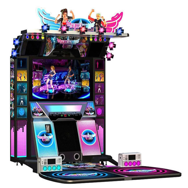 Indoor game center entertainment equipment 2 players interactive game coin operated arcade dance game machine