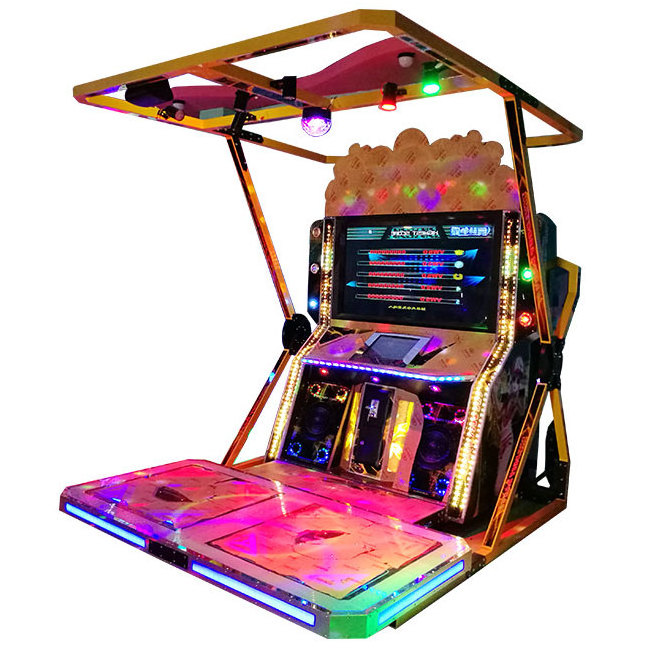 Indoor game center entertainment equipment 2 players interactive game coin operated arcade dance game machine