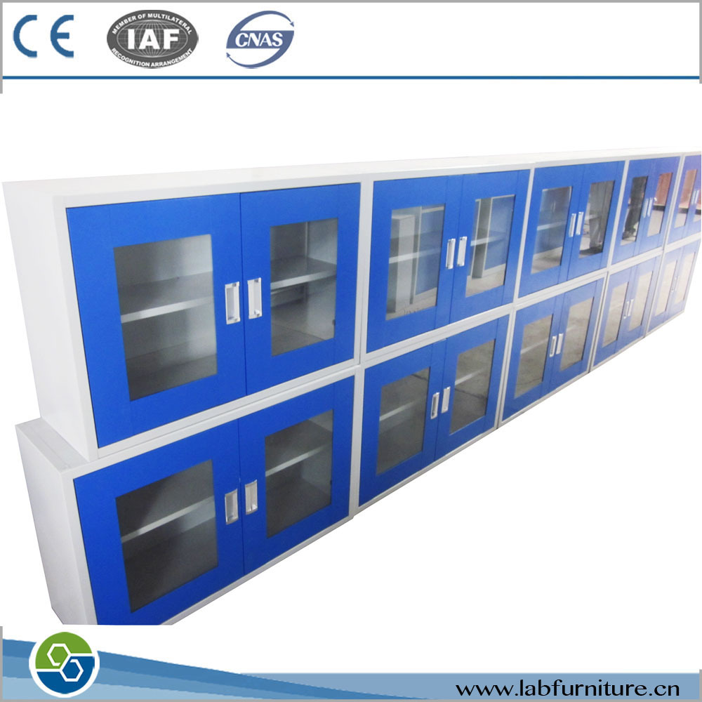 school laboratory furniture lab bench with wall cabinet wall mounted cabinet color can be chosen, steel material, factory supply