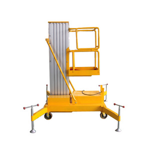 jinan Aluminum mast Lift platform lowered - 8m single- columned for aerial work/lift platform /hydraulic manlift