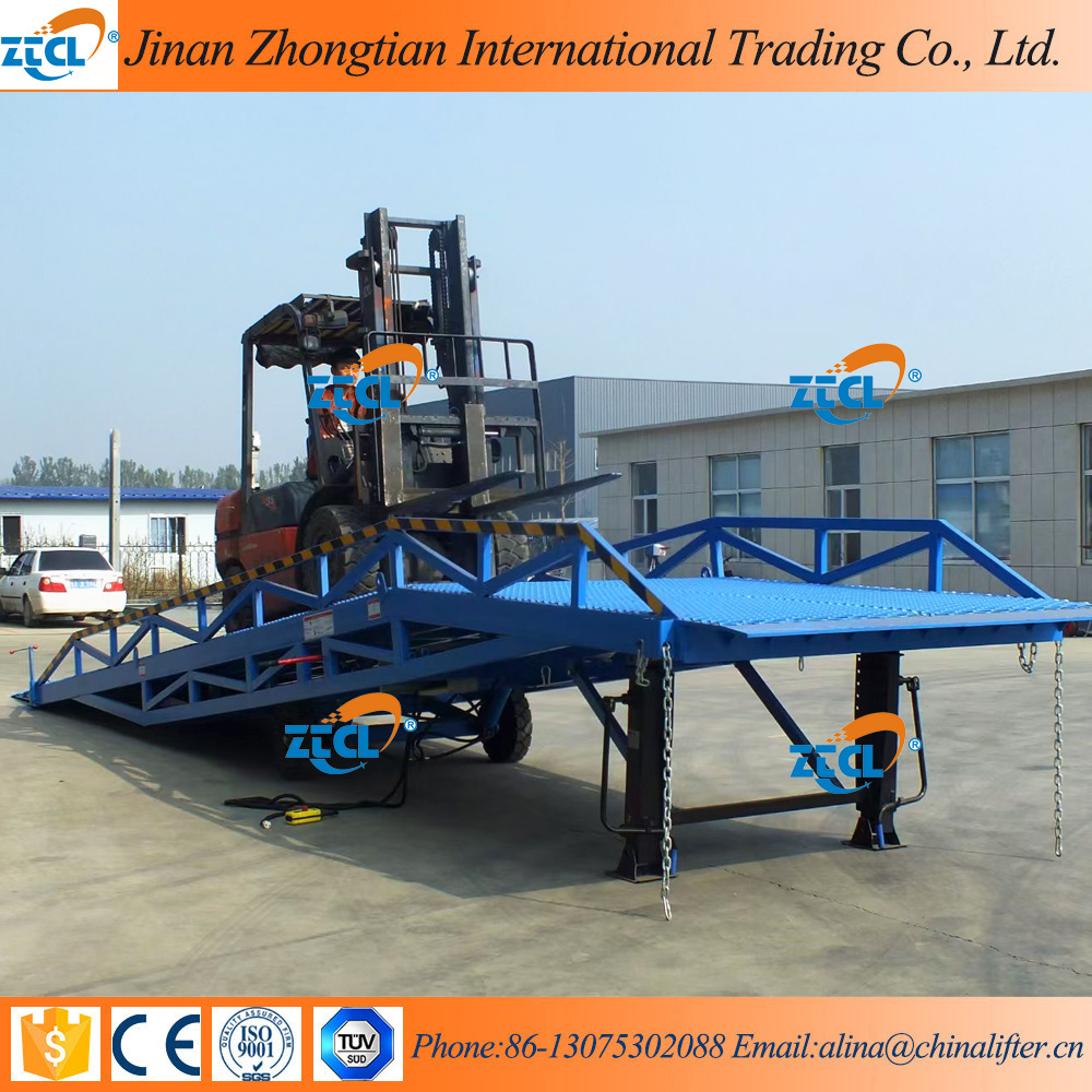 ZTCL  Mobile Loading Dock Ramp Steel Mobile Forklift ramp Yard Dock Ramp for container