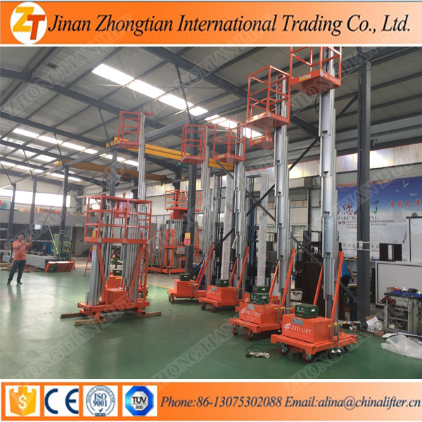 jinan Aluminum mast Lift platform lowered - 8m single- columned for aerial work/lift platform /hydraulic manlift