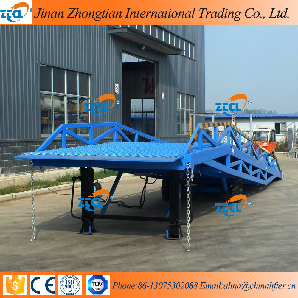 ZTCL  Mobile Loading Dock Ramp Steel Mobile Forklift ramp Yard Dock Ramp for container