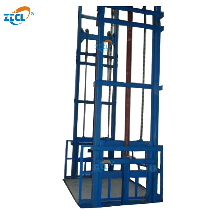 Vertical lead rail cargo lift platform / hydraulic cargo lift