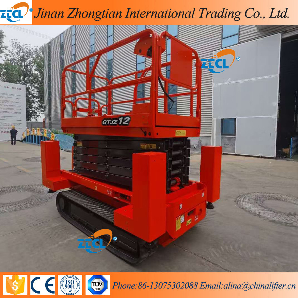 6m Tracked self propelled scissor lift on tracks crawler hydraulic tracked scissor lift