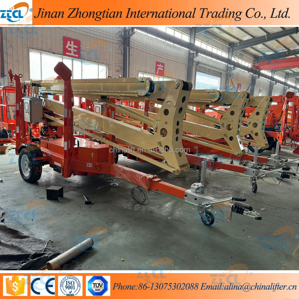 Truck trailer mounted boom lift for sale arm lift platform hydraulic sky lifter cherry picker