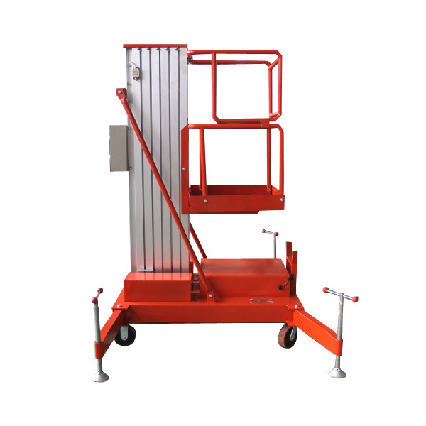 jinan Aluminum mast Lift platform lowered - 8m single- columned for aerial work/lift platform /hydraulic manlift