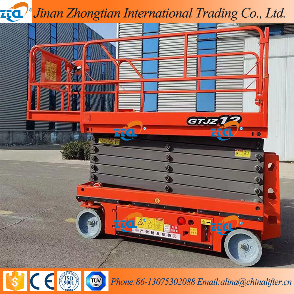 ZTGTJZ-12 Self propelled scissor lift 2 people man lift electric scissor lifts