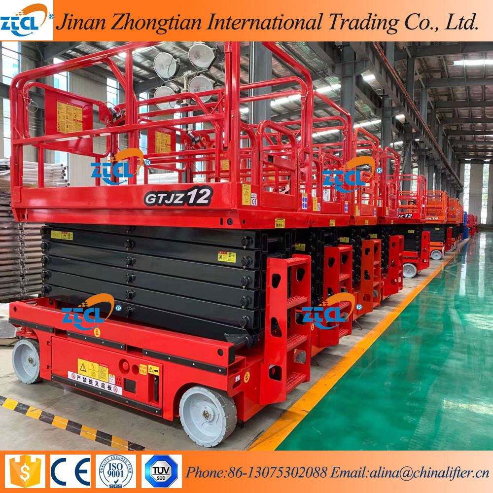 ZTGTJZ-12 Self propelled scissor lift 2 people man lift electric scissor lifts