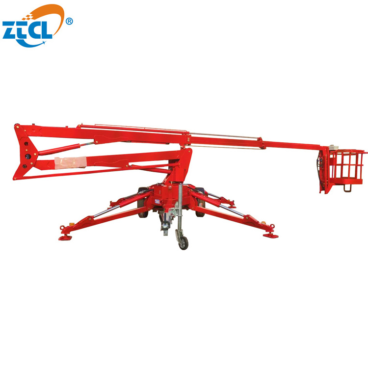 Truck trailer mounted boom lift for sale arm lift platform hydraulic sky lifter cherry picker