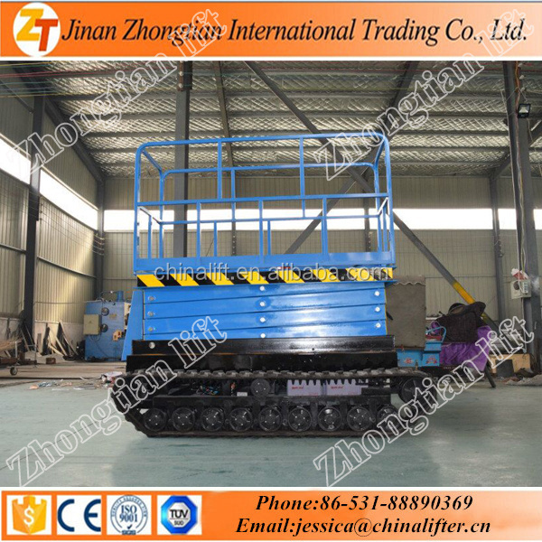 Mini man lift Self Propelled Scissor Lift On Tracks Rough Terrain Scissor Lift Platform With Ce Iso Certification