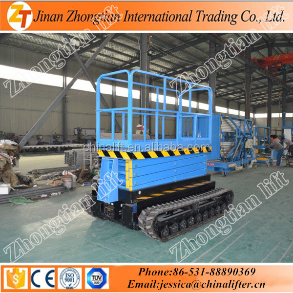 Mini man lift Self Propelled Scissor Lift On Tracks Rough Terrain Scissor Lift Platform With Ce Iso Certification