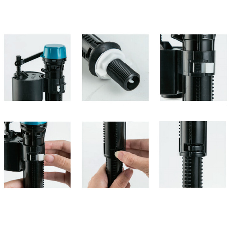 high quality durable black cistern mechanism fitting plastic wc toilet tank valves one piece toilet flush valve