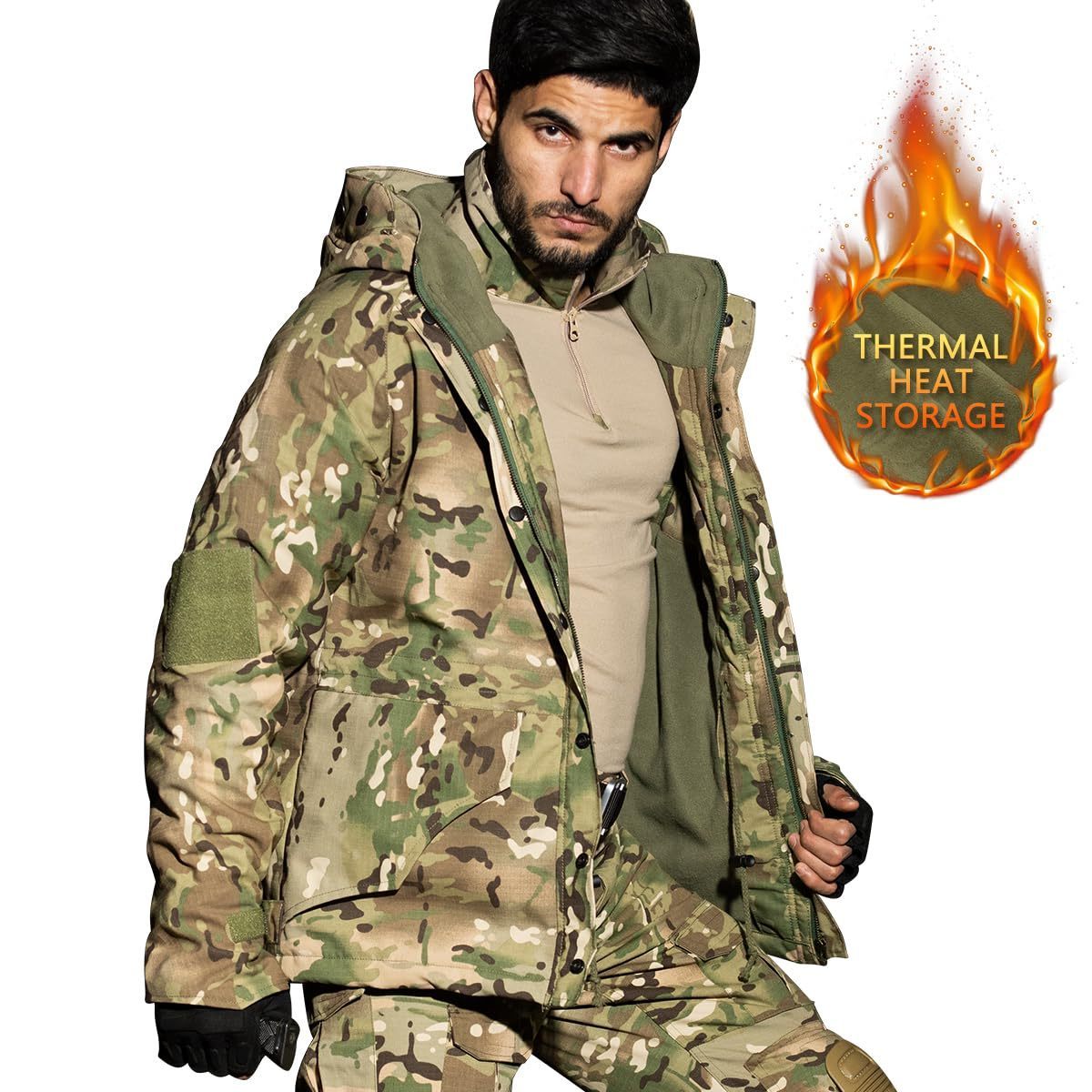 OEM Service Men's Camouflage G8 Jacket Tactical Winter Coats Fleece Hooded Outdoor Warm Hiking Soft Shell