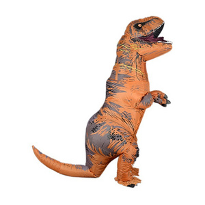 Unisex Adult Dinosaur Cartoon Inflate Doll Costume Inflatable Walking Mascot for Stage Props for Christmas Celebrations