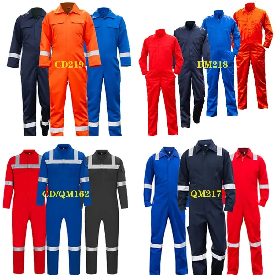 Customized High Quality Work Overall Construction Workers Reflective Jumpsuit Men's Night Work Safety Workwear Cotton Carton