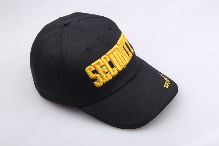 SECURITY Summer Outdoor Sun Cap Breathable Embroidered Baseball Cap for Men and Women Guard Uniform Use