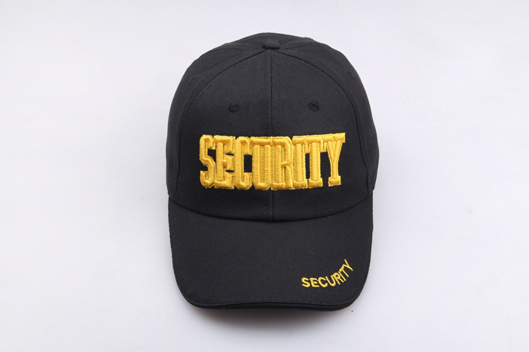 SECURITY Summer Outdoor Sun Cap Breathable Embroidered Baseball Cap for Men and Women Guard Uniform Use