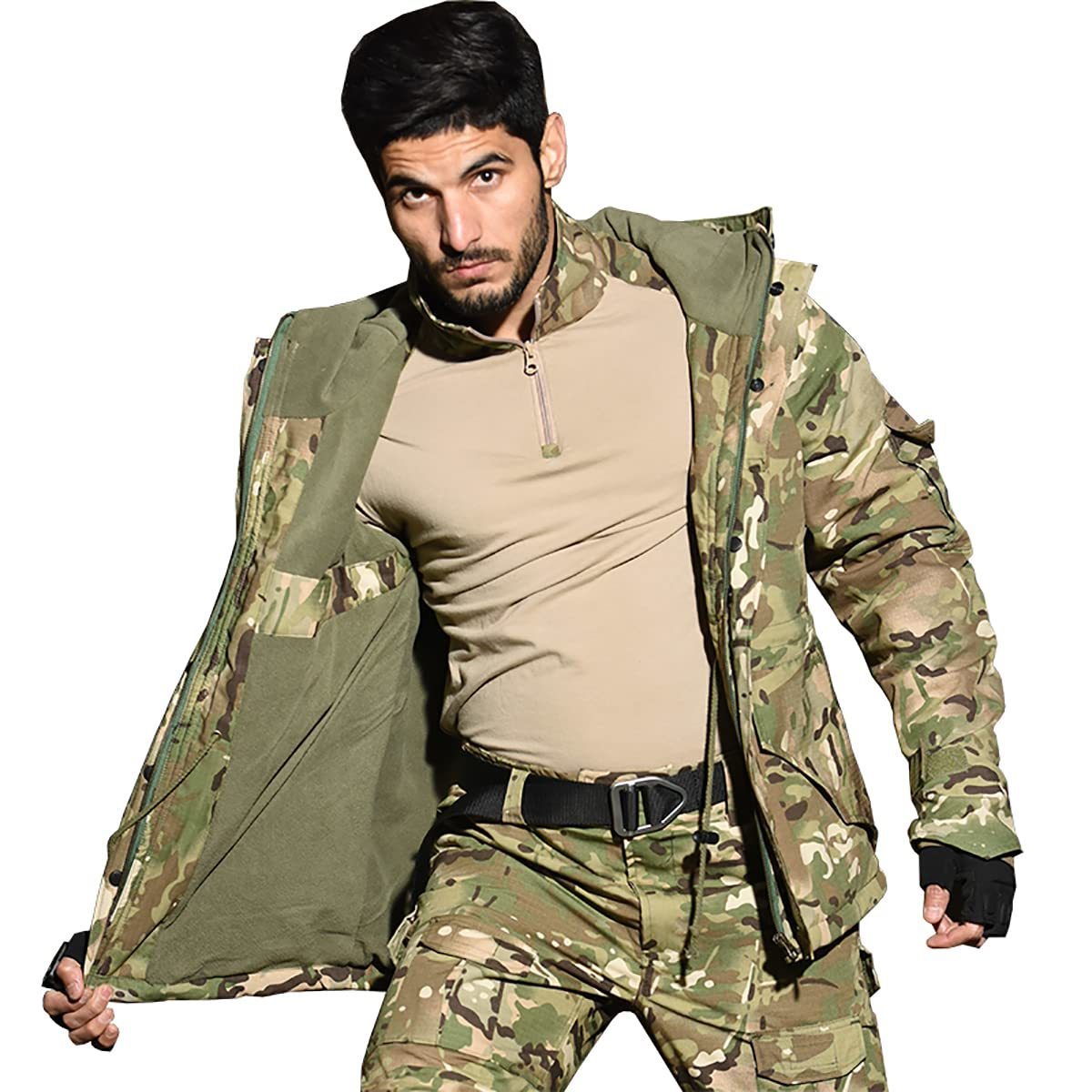 OEM Service Men's Camouflage G8 Jacket Tactical Winter Coats Fleece Hooded Outdoor Warm Hiking Soft Shell