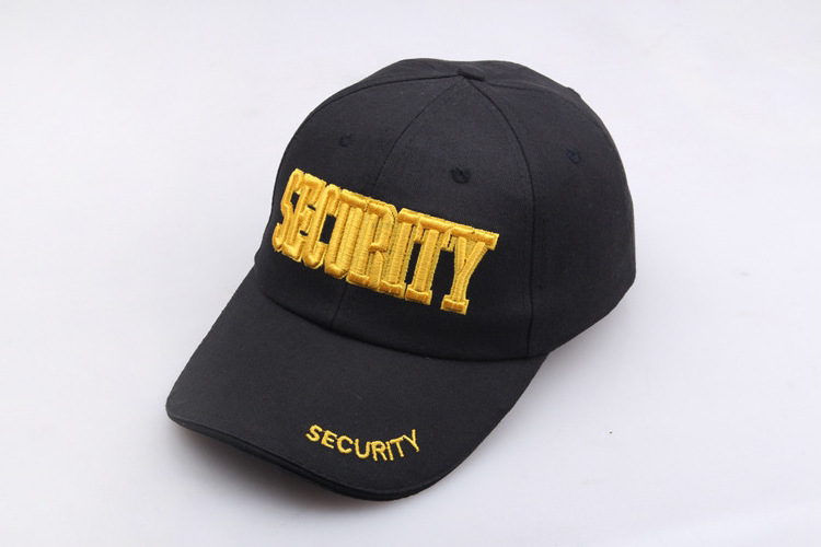 SECURITY Summer Outdoor Sun Cap Breathable Embroidered Baseball Cap for Men and Women Guard Uniform Use