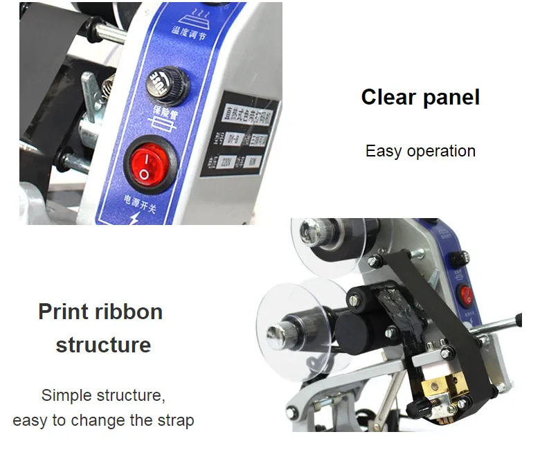 DY-8 manual date code printer small portable hand press ribbon coding machine