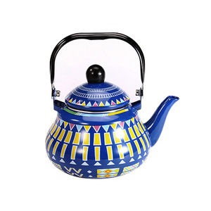 Popular products 2020 enamel coated metal Arabia teapot porcelain Arabic kettle