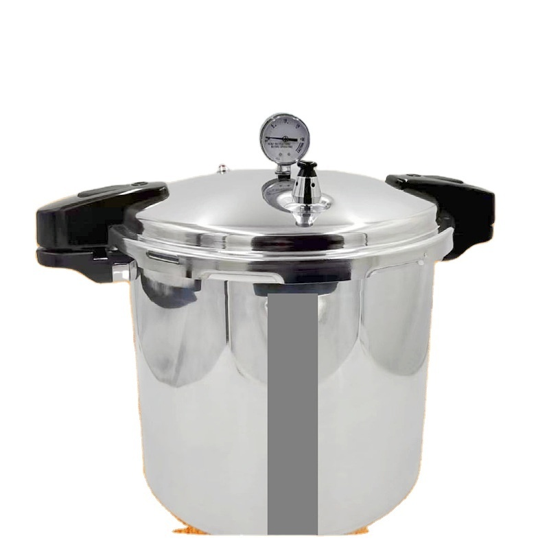 2023 Hot Sale High Capacity 23L Stainless Steel Pressure Cooker Explosion-Proof Pressure Pot With Pressure Gauge