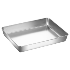 Hot Sale Japanese Multi Size Stainless Steel Bread Plate Rectangular Fruit Cake Square Tray Thickened Baking Pan Oven