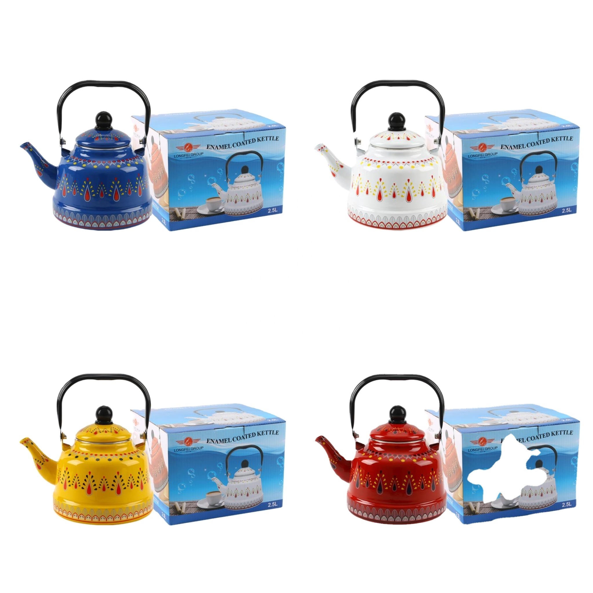 Best selling 1.1L/1.7L/2.5L turkish kitchenware enamel cookware kettle