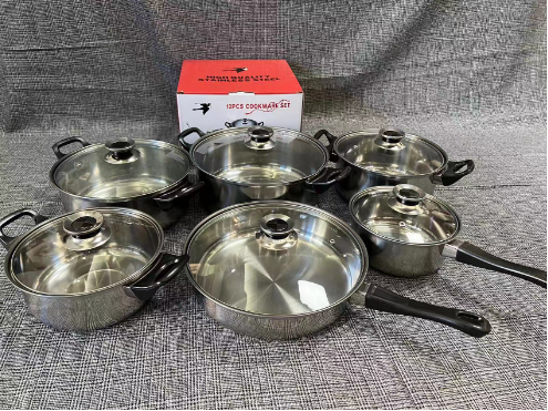 Thickened stainless steel kettle set pot 12 pieces of stainless steel set pot Stainless Steel Cookware Sets