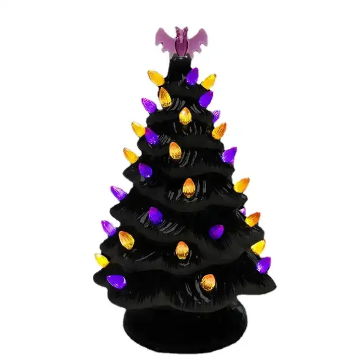 Longstar Hotselling Personalized Ceramic Tree Christmas Baubles Halloween Ceramic Christmas Tree