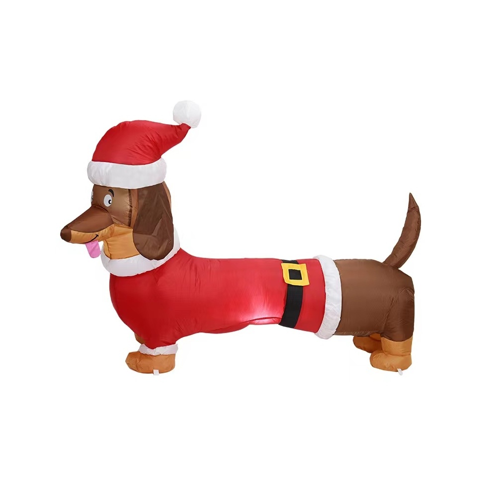 Christmas cross-border sales inflatable balloon model 1.5m dachshund dog light gas model Christmas decoration