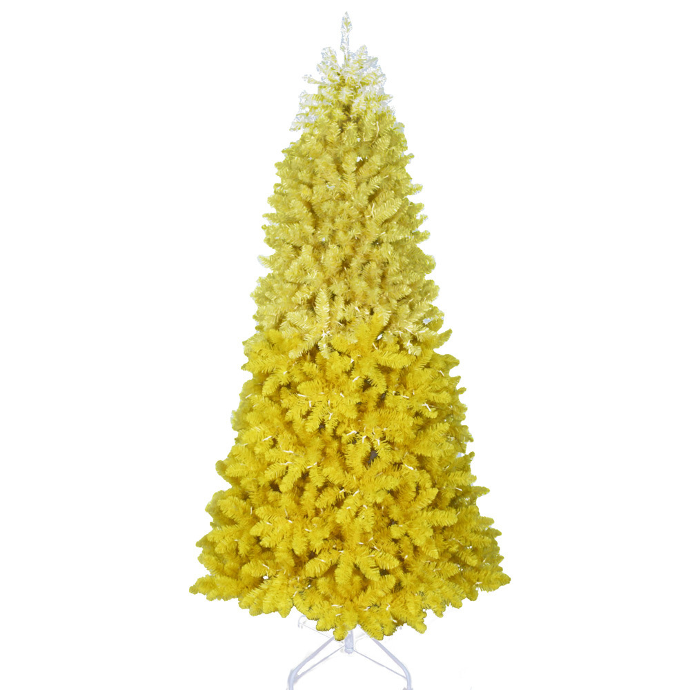 New Design Pre lit PVC Lighted Christmas Decoration Yellow Pink Rainbow 7.5ft Christmas Tree