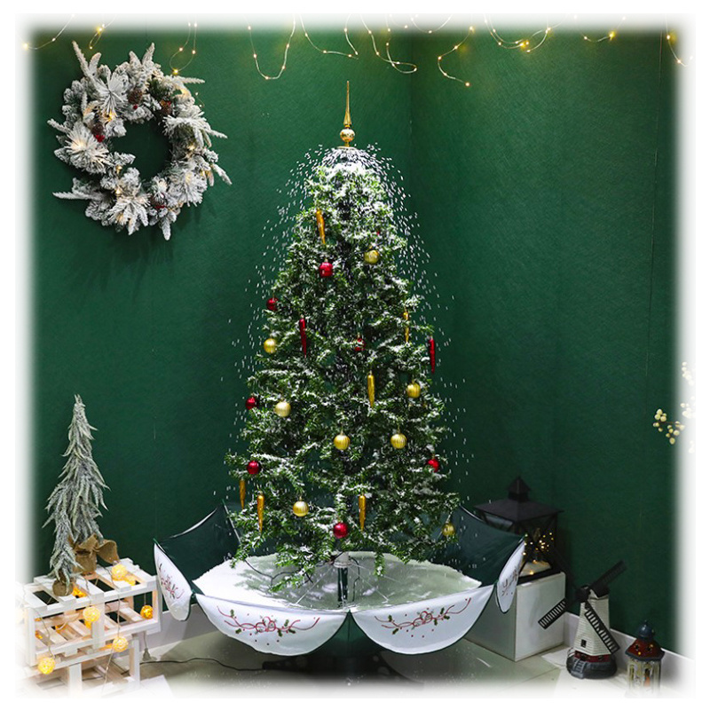 Snowing Artifical Christmas Tree with Umbrella Base