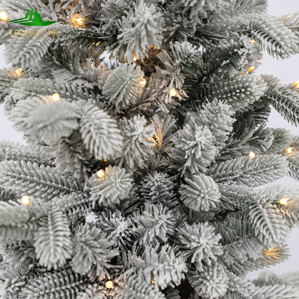 PE Artificial Hinged Christmas Tree with Flocked