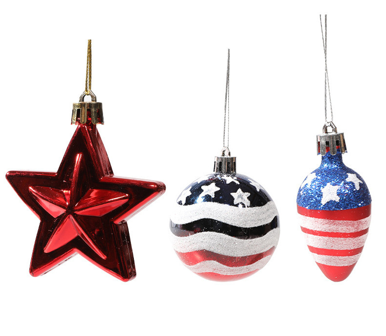 Ball Hanging Star Decoration for Independence Day Party Decor Home, Holiday Wedding Tree Decorations