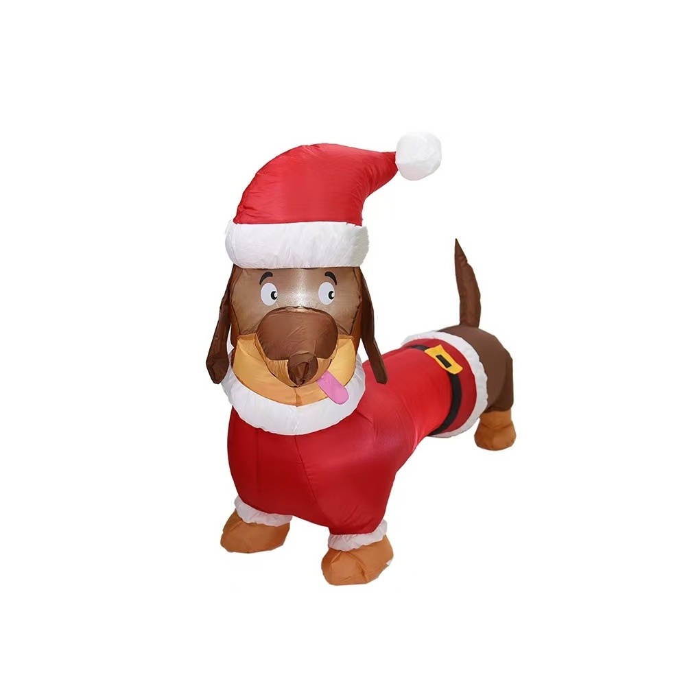 Christmas cross-border sales inflatable balloon model 1.5m dachshund dog light gas model Christmas decoration