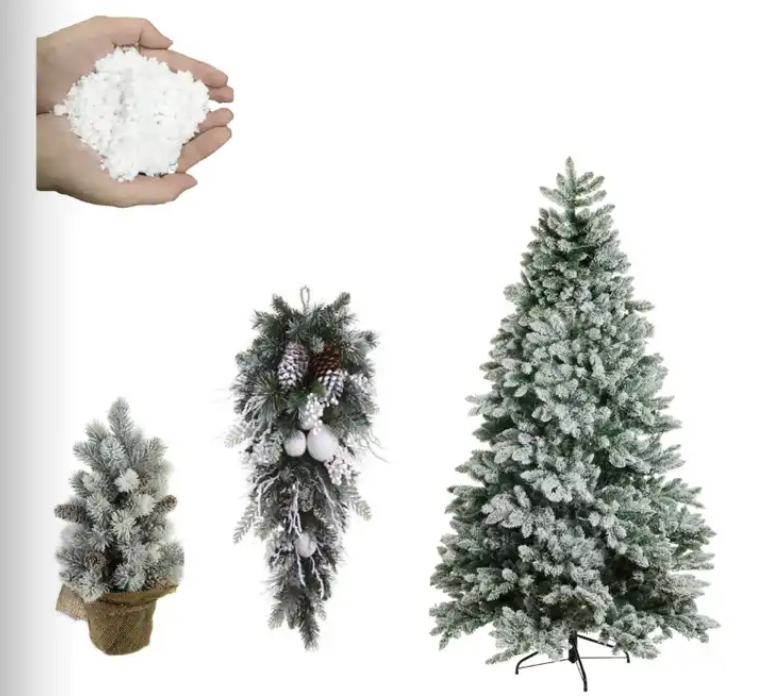 Artificial Snow for Christmas Decoration, Instant Snow Dry Plastic Snowflakes for Holiday Decor Craft Winter Displays