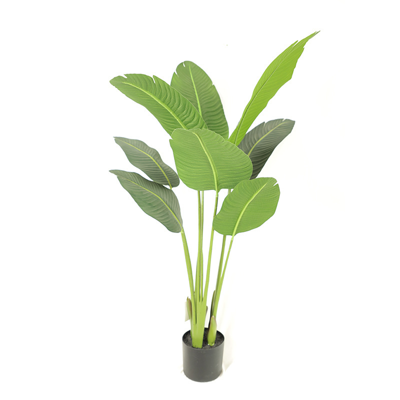 Home Indoor Garden Decoration Artificial Plant Potted Green Trees Bonsai Double-stalk Banana Artificial Tree