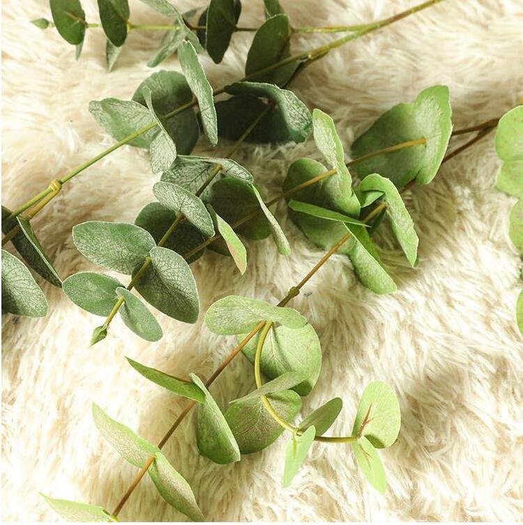 Lognstar Suonew Hot Sale Home Decoration Artificial Flowers Eucalyptus Branches Nature Frosted Green Eucalyptus Stems For Home