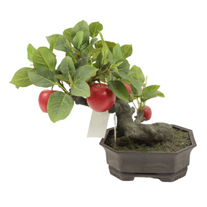 Unique Design Home Office Decoration Plastic Pe Bonsai Fruit Tree Artificial Apple Fruit Tree