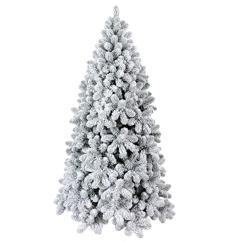 Factory Supply 5-10ft Pop up Artificial Snow Flocking Xmas Tree Fiber-Optic Christmas Trees